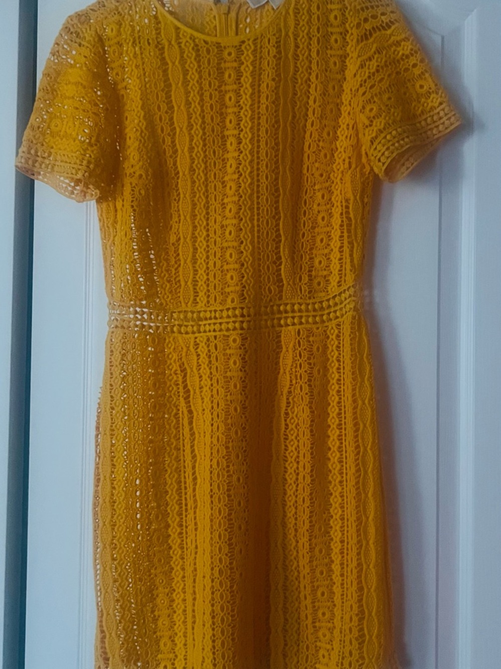 Michael Kors Yellow Lace Midi Dress